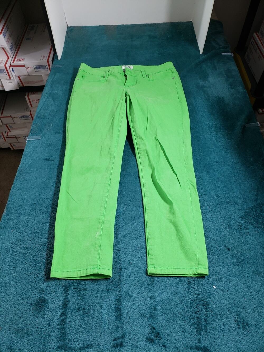 Aeropostale Jeans Size 8 Women Green Pants Stretch Denim Lola Cropped Jegging